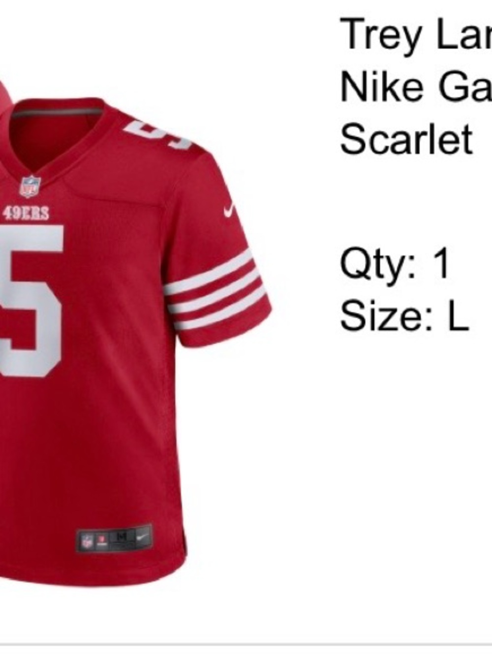 Nike Red & White Football Jersey with Number 5